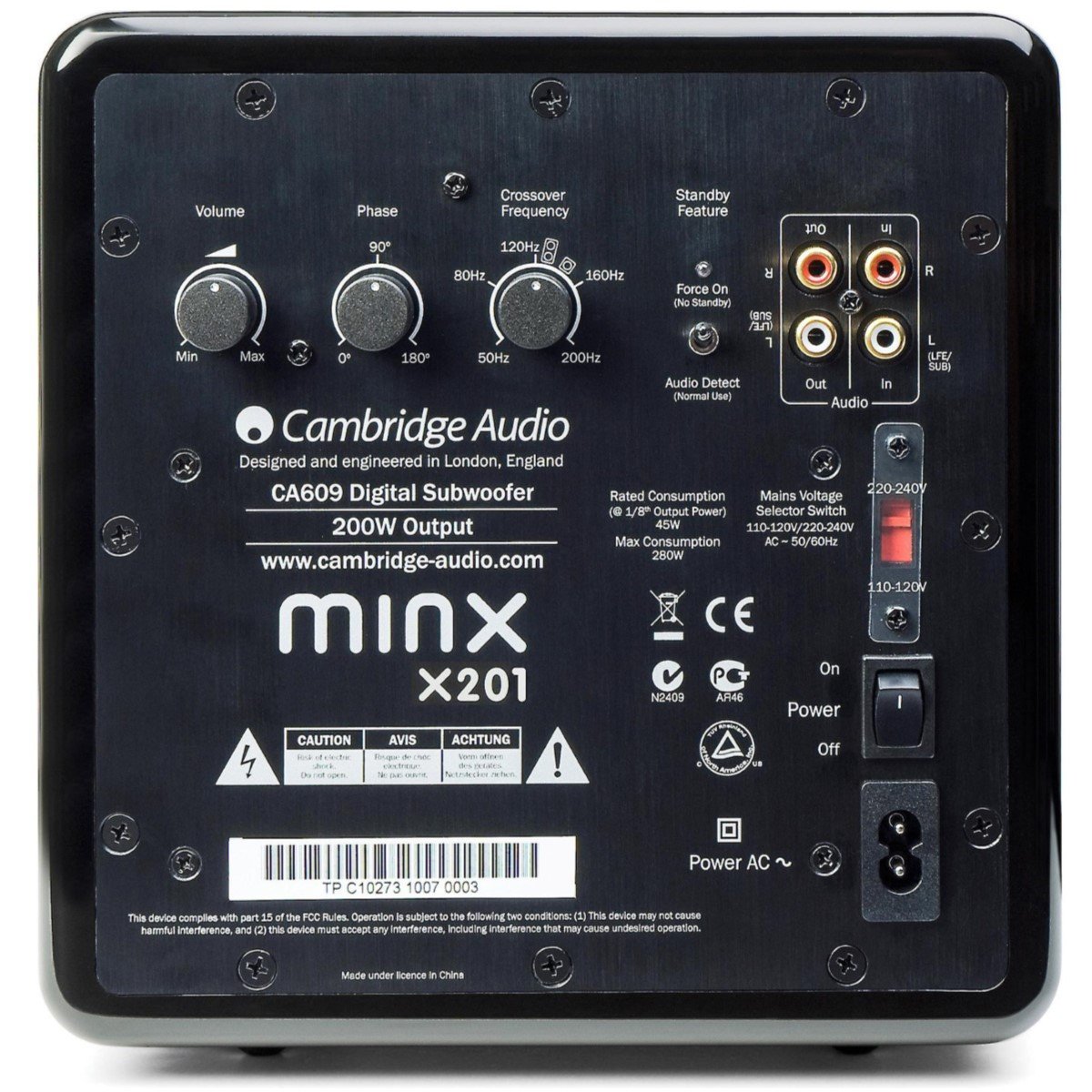Cambridge Audio Minx X201 200W Subwoofer | Best Cambridge Audio Minx X201 200W Subwoofer | Cambridge Audio Minx X201 200W Subwoofer Reviews | Audiolab Home Audio