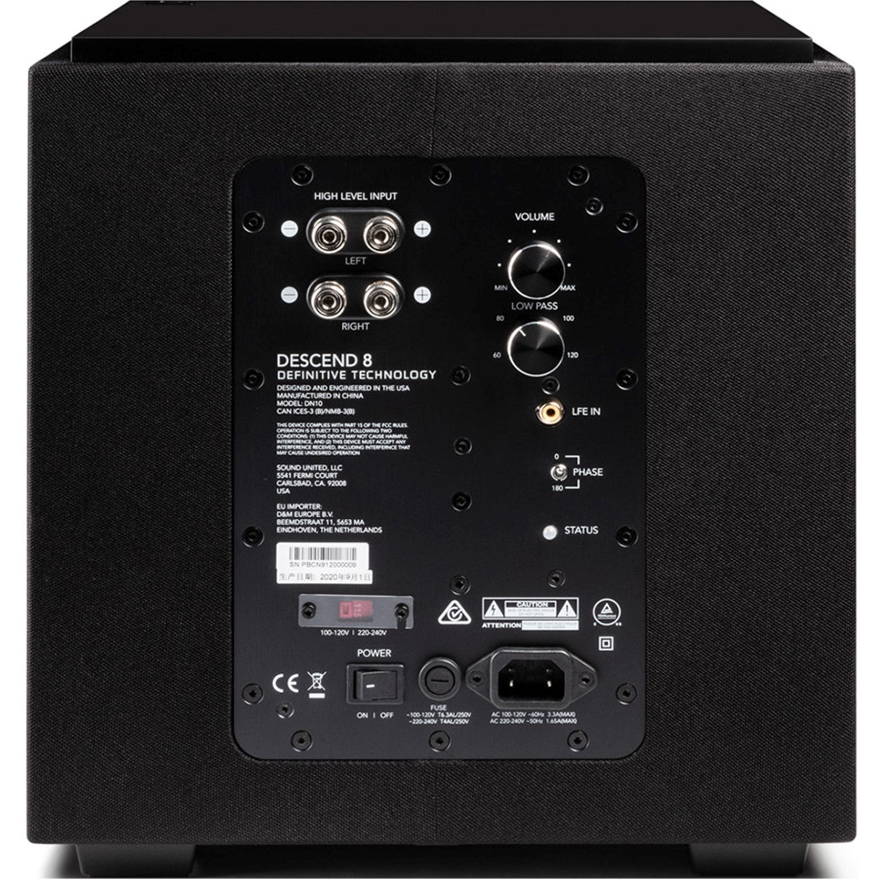 Definitive Technology Descend DN8 8" Powered Subwoofer | Best Definitive Technology Descend DN8 8" Powered Subwoofer | Definitive Technology Descend DN8 8" Powered Subwoofer Reviews | Audiolab Home Audio