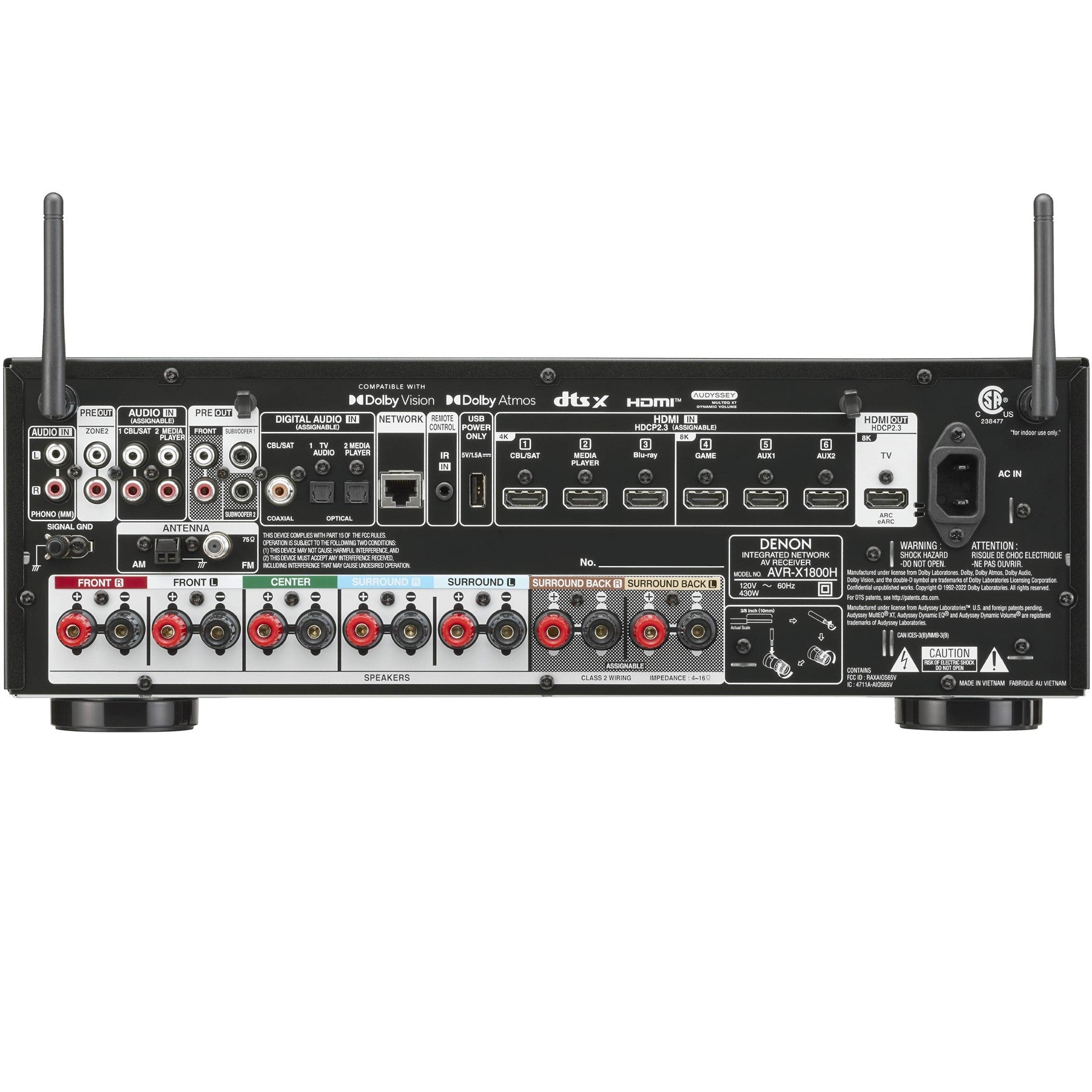 Denon AVR-X1800H 7.2 Ch. 80 wpc 8K AV Receiver with HEOS® Built-in | Best Denon AVR-X1800H 7.2 Ch. 80 wpc 8K AV Receiver with HEOS® Built-in | Denon AVR-X1800H 7.2 Ch. 80 wpc 8K AV Receiver with HEOS® Built-in Reviews | Audiolab Home Audio
