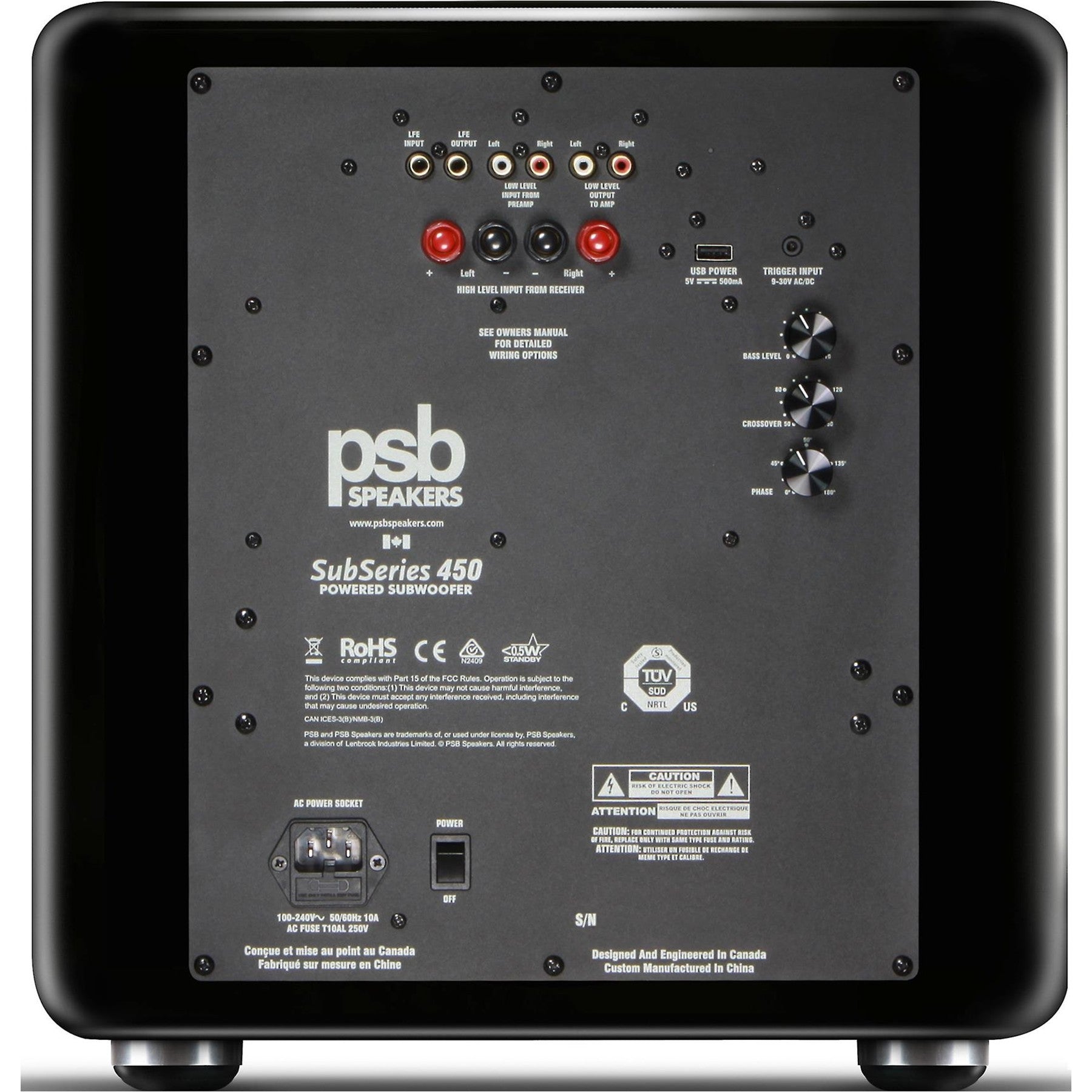 PSB Subseries 450 DSP Controlled Subwoofer in Black (Brand New) - Audiolab