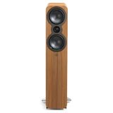 Q Acoustics 3050C High Performance Floorstanding Speaker in Pin Oak (Pair) Front View - Audiolab