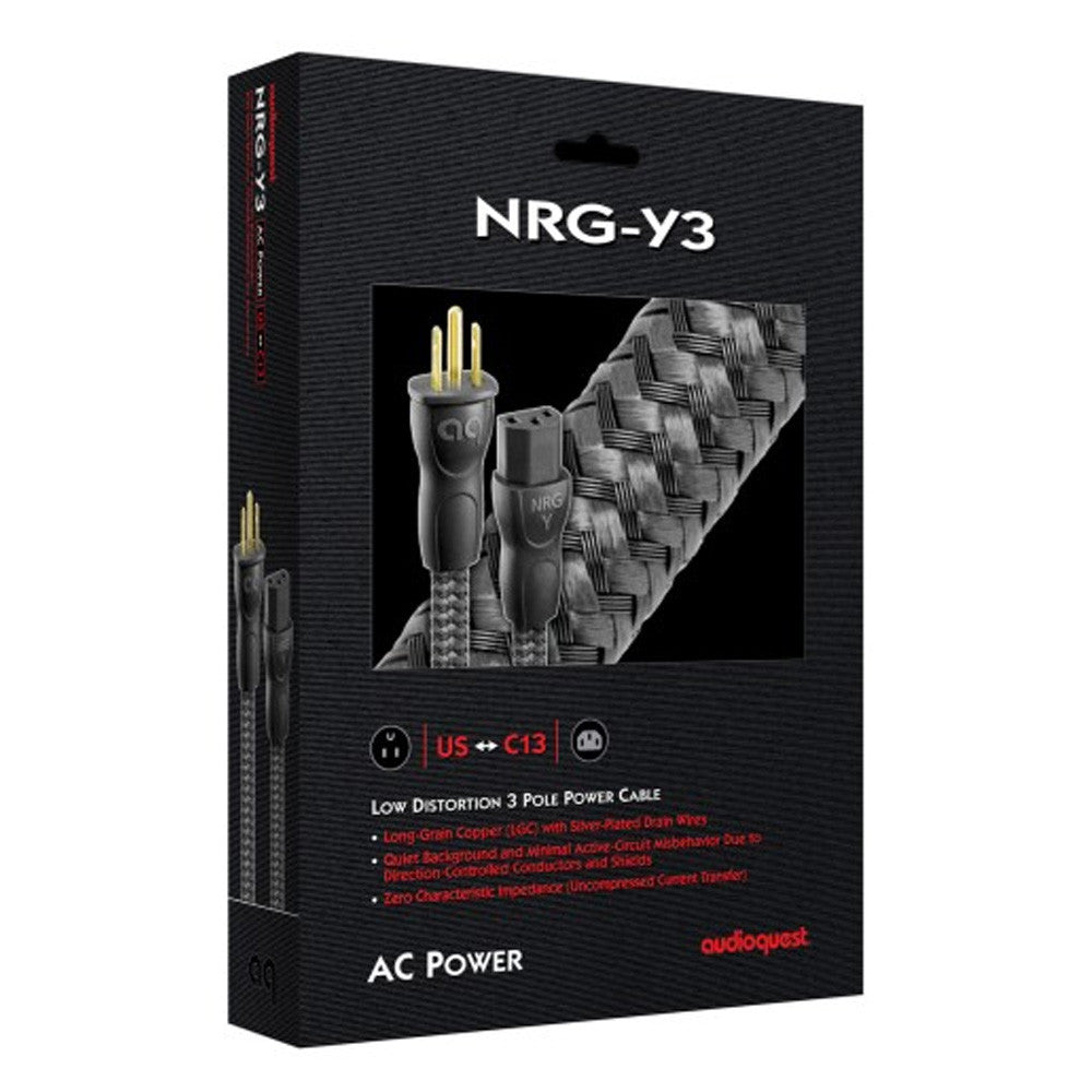 Audioquest NRG-Y3 US Power Cord Low-Distortion 3-Pole Power Cable | Best Audioquest NRG-Y3 US Power Cord Low-Distortion 3-Pole Power Cable | Audioquest NRG-Y3 US Power Cord Low-Distortion 3-Pole Power Cable Reviews | Audiolab Home Audio