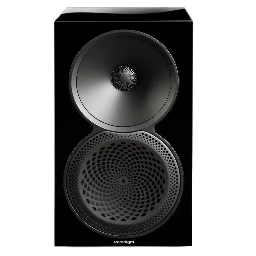 Paradigm Premier 120B v2 Bookshelf Speaker in Piano Black (Each) Front View - Audiolab