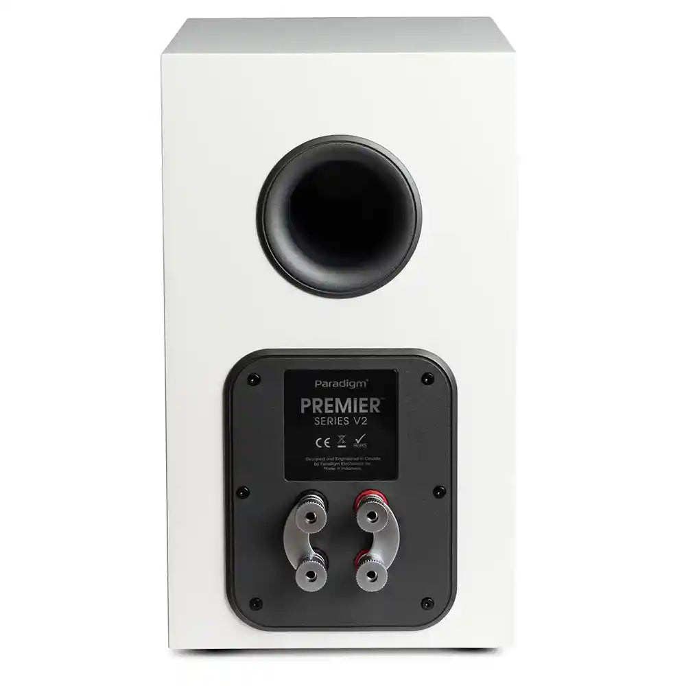 Paradigm Premier 120B v2 Bookshelf Speaker in Satin White (Each) Rear View - Audiolab