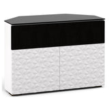 Salamander Milan 329 Corner Double-Width AV Cabinet in White / Black Glass | Best Salamander Milan 329 Corner Double-Width AV Cabinet in White / Black Glass | Salamander Milan 329 Corner Double-Width AV Cabinet in White / Black Glass Reviews | Audiolab Home Audio
