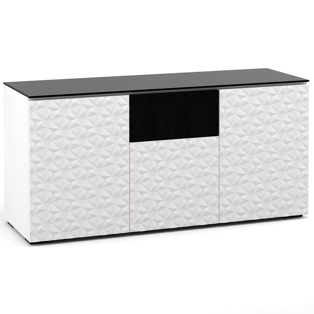 Salamander Milan 336 Triple-Width AV Cabinet in White / Black Glass | Best Salamander Milan 336 Triple-Width AV Cabinet in White / Black Glass | Salamander Milan 336 Triple-Width AV Cabinet in White / Black Glass Reviews | Audiolab Home Audio