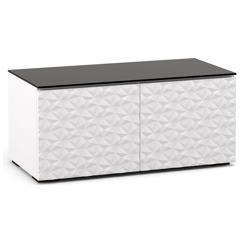 Salamander Milan 221 44" TV Stand AV Cabinet in White w/ 3D Geometric Pattern Doors | Best Salamander Milan 221 44" TV Stand AV Cabinet in White w/ 3D Geometric Pattern Doors | Salamander Milan 221 44" TV Stand AV Cabinet in White w/ 3D Geometric Pattern Doors Reviews | Audiolab Home Audio