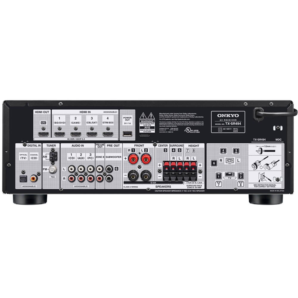 Onkyo TX-SR494 7.2 Channel A/V Receiver | Best Onkyo TX-SR494 7.2 Channel A/V Receiver | Onkyo TX-SR494 7.2 Channel A/V Receiver Reviews | Audiolab Home Audio