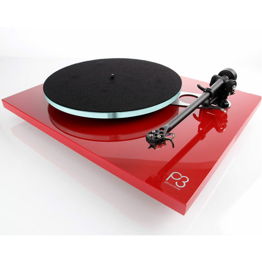 Rega Planar 3 Turntable in Red with Exact 2 Cartridge Options (New) - Audiolab