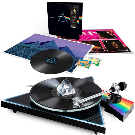 Pro-Ject The Dark Side of the Moon Turntable Bundle with Glass Prism Record Weight and 50th Anniversary 180-gram LP