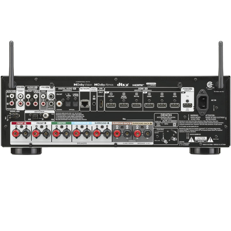 Denon AVR-X1800H 7.2 Ch. 80 wpc 8K AV Receiver with HEOS® Built-in | Best Denon AVR-X1800H 7.2 Ch. 80 wpc 8K AV Receiver with HEOS® Built-in | Denon AVR-X1800H 7.2 Ch. 80 wpc 8K AV Receiver with HEOS® Built-in Reviews | Audiolab Home Audio