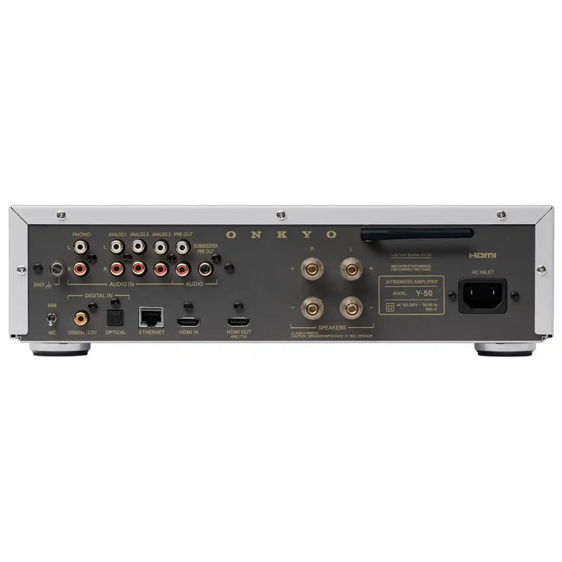 Onkyo Muse Y-50 Network Streamer and Integrated High Power Amplifier in Silver Rear Panel - Audiolab