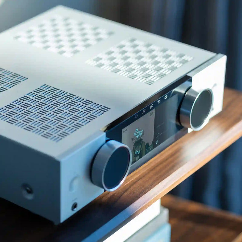 Onkyo Muse Y-50 Network Streamer and Integrated High Power Amplifier in Silver - Audiolab