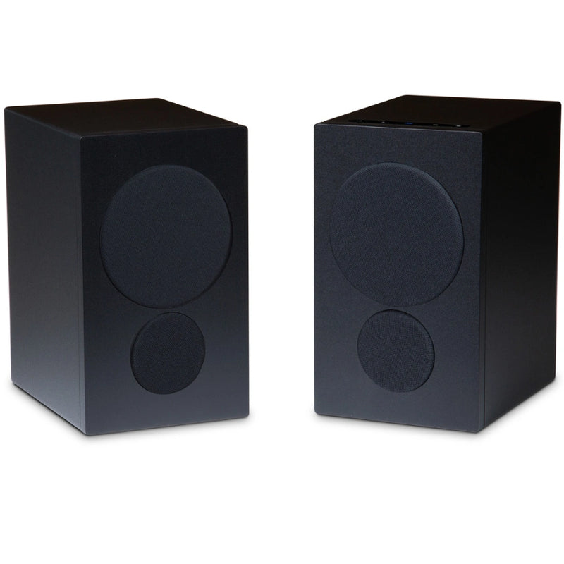 PSB iQ1 BluOS Streaming Powered Speaker in Black (Pair) with Grilles - Audiolab