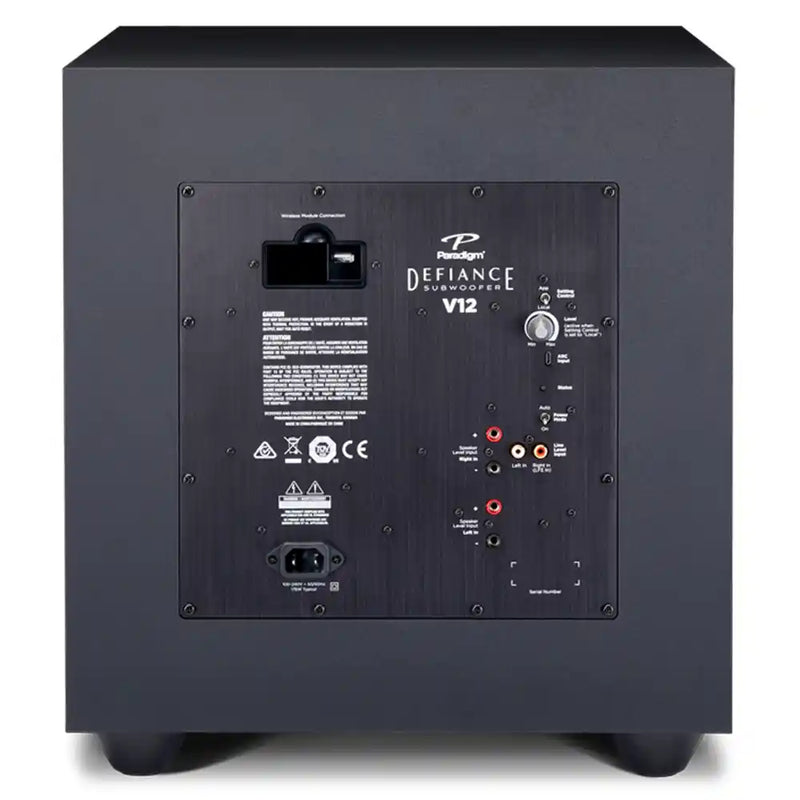 Paradigm Defiance V12 Subwoofer (Rear View) (Open Box) - Audiolab