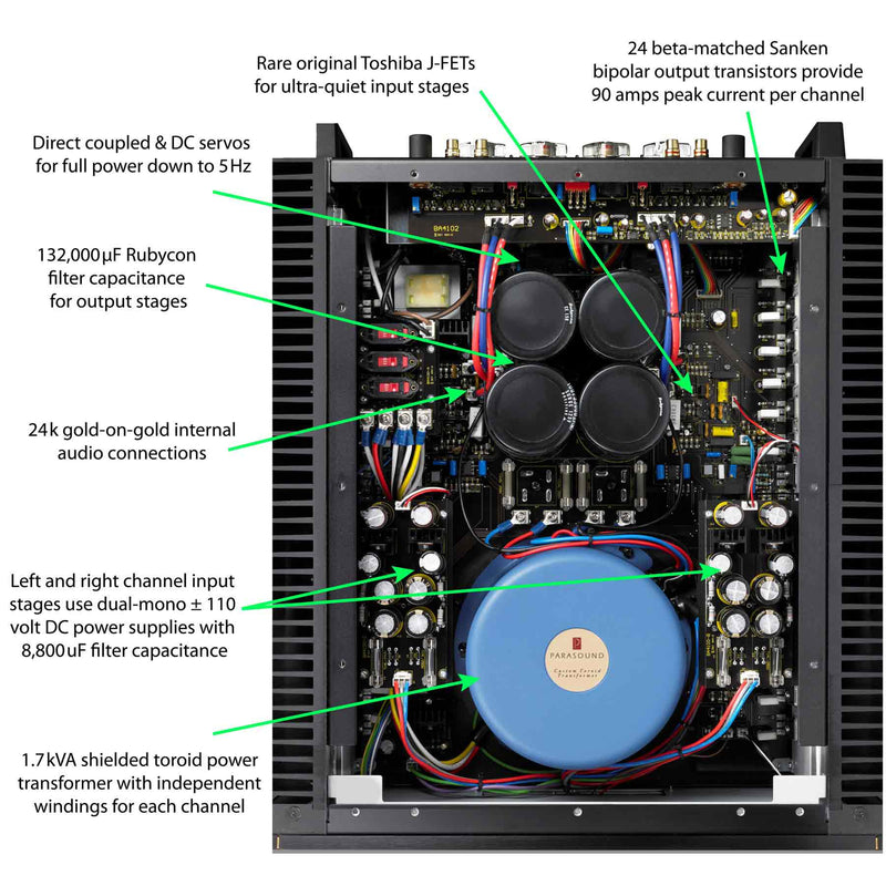 Parasound Halo JC 5 Stereo Power Amplifier | Best Parasound Halo JC 5 Stereo Power Amplifier | Parasound Halo JC 5 Stereo Power Amplifier Reviews | Audiolab Home Audio