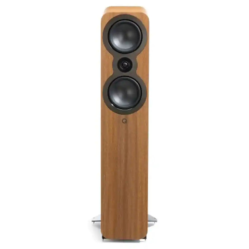 Q Acoustics 3050C High Performance Floorstanding Speaker in Pin Oak (Pair) Front View - Audiolab