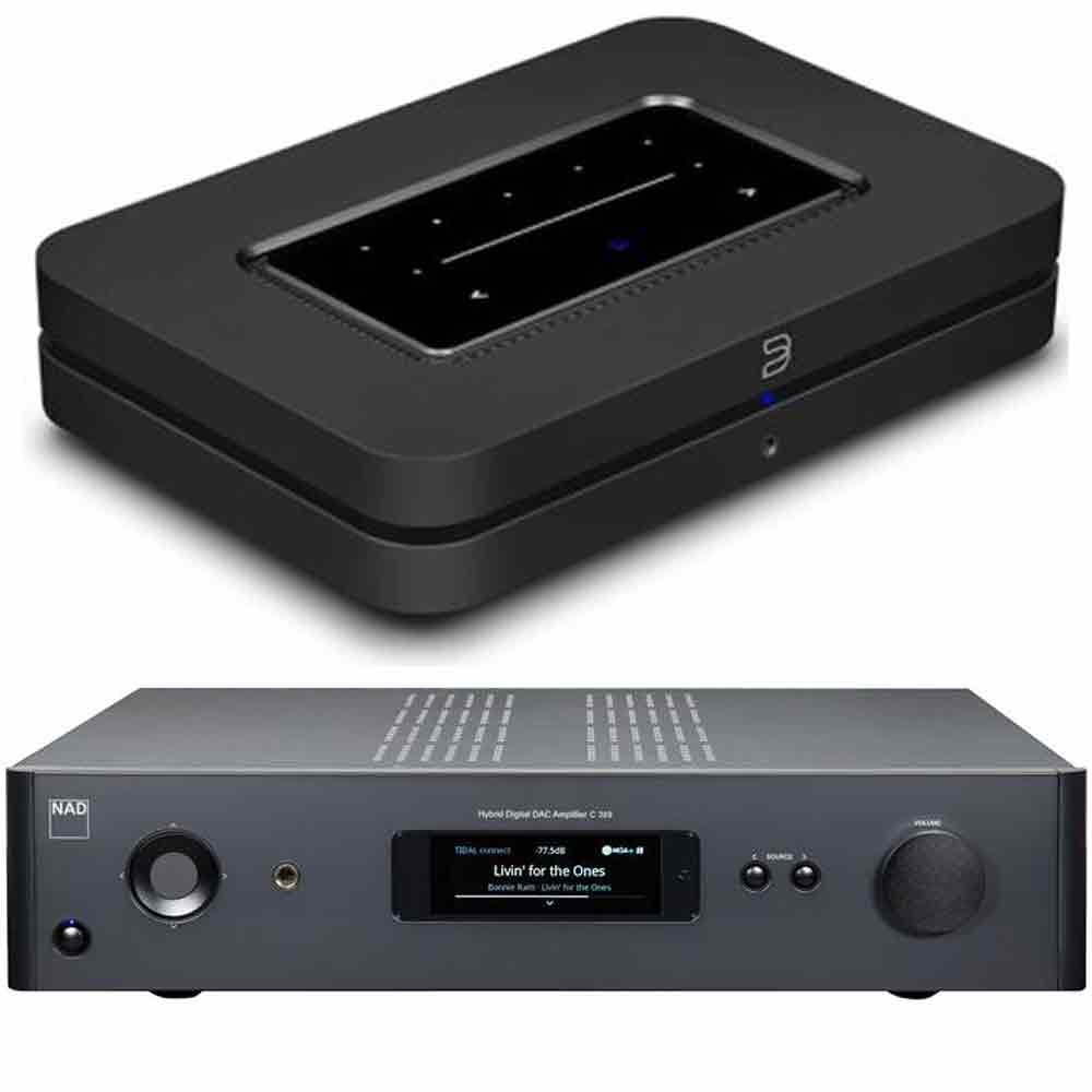 Bluesound and NAD Bundle: Bluesound NODE Wireless Music Streamer And NAD C 389 Hybrid/Digital Integrated Amplifier