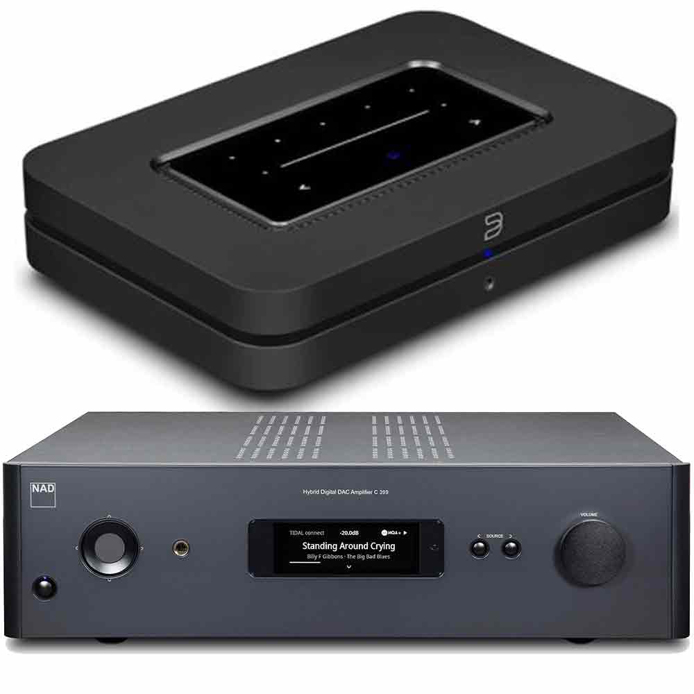 Bluesound and NAD Bundle: Bluesound NODE Wireless Music Streamer And NAD C 399 Integrated Amplifier With DAC