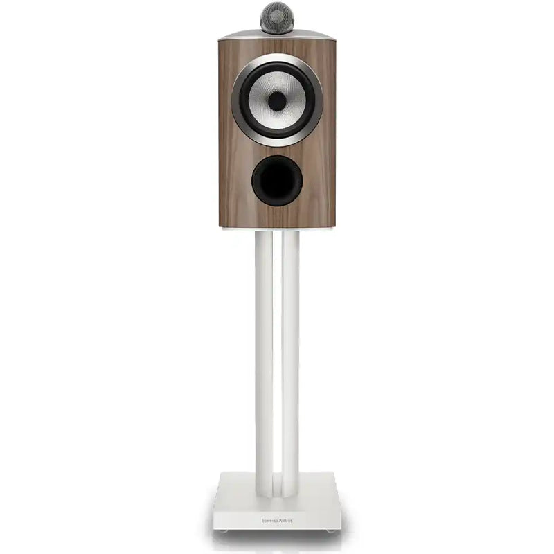 Bowers & Wilkins 805 D5 Reference Stand Mount Loudspeaker in Light Walnut (Pair) Front View - Audiolab
