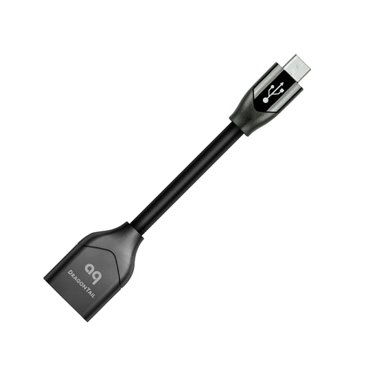 AudioQuest Carbon DragonTail USB Adaptor in Black for Android Devices USB A (Female) to Micro USB (Male)