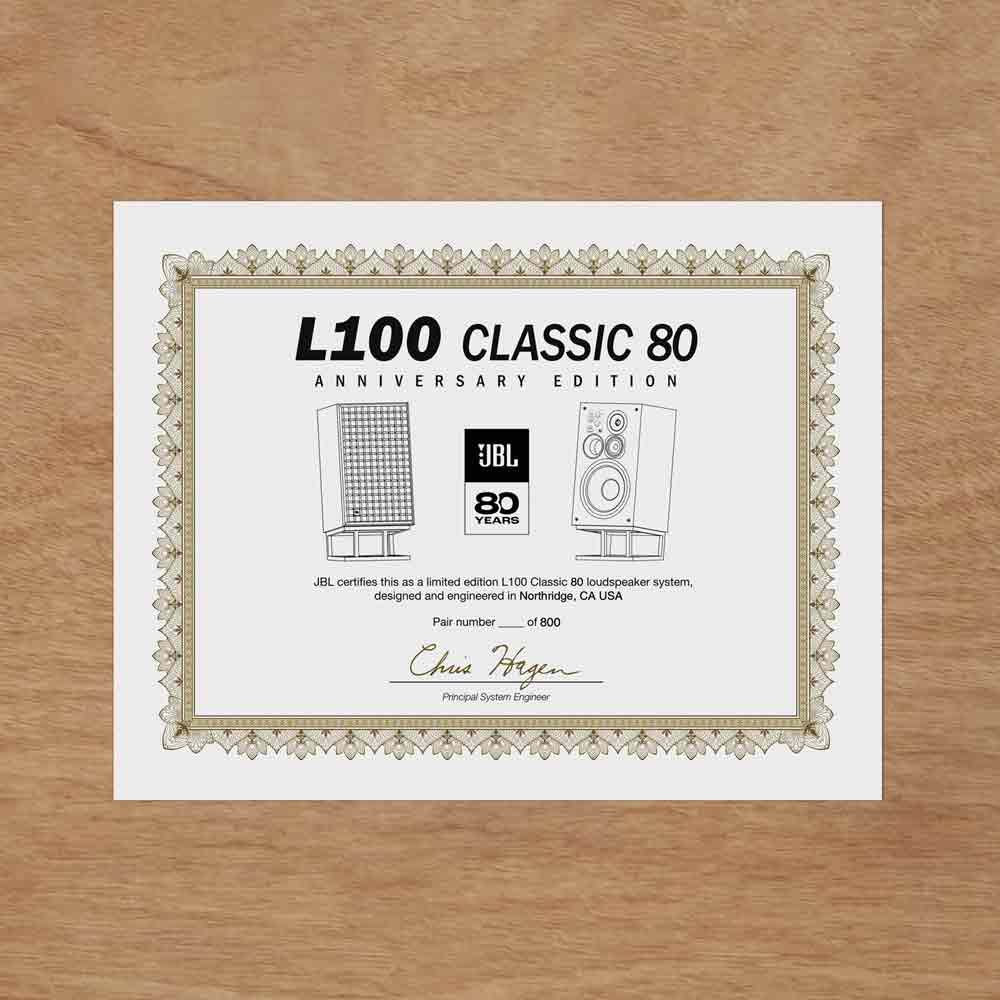 JBL L100 Classic 80 Special 80th Anniversary Edition Loudspeaker (Pair) - Audiolab