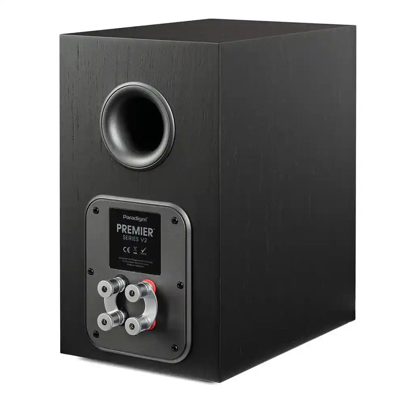 Paradigm Premier 120B v2 Bookshelf Speaker in Black Walnut (Each) Rear View - Audiolab