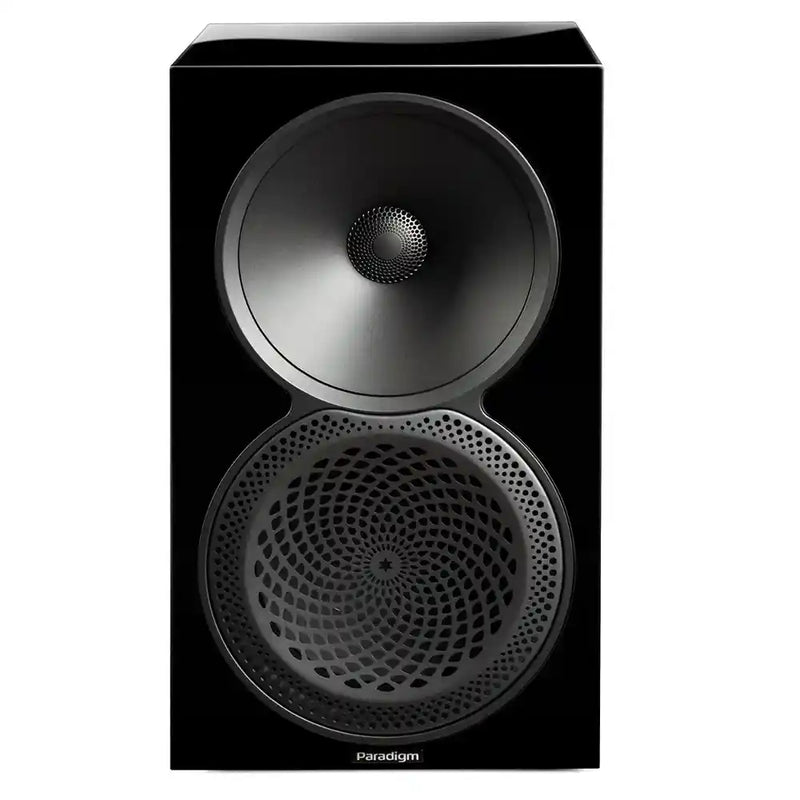 Paradigm Premier 120B v2 Bookshelf Speaker in Piano Black (Each) Front View - Audiolab