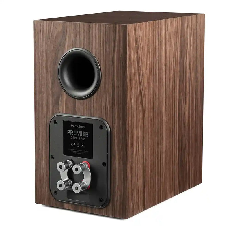 Paradigm Premier 120B v2 Bookshelf Speaker in Walnut (Each) Rear View - Audiolab