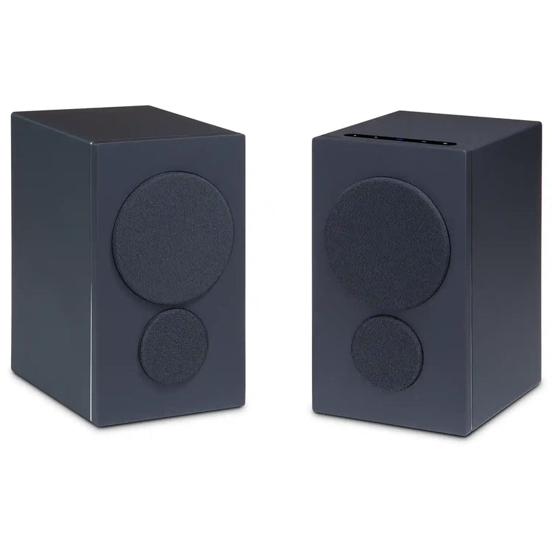PSB iQ2 BluOS Streaming Powered Speaker in Black (Pair) with Grilles - Audiolab
