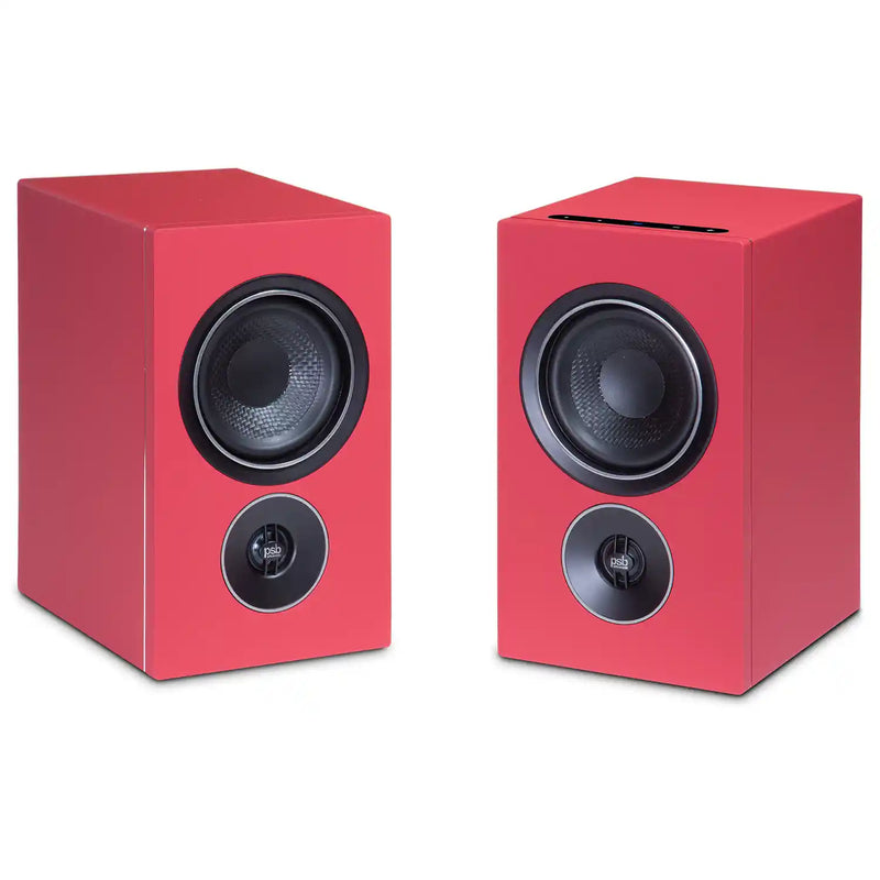 PSB iQ2 BluOS Streaming Powered Speaker in Ember Red (Pair) - Audiolab