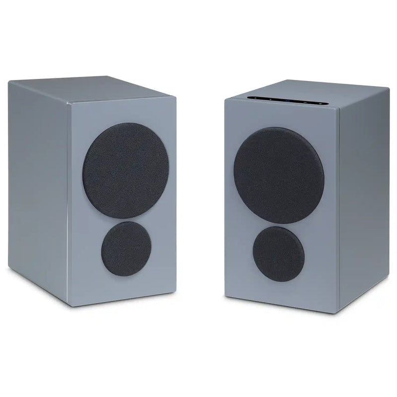 PSB iQ2 BluOS Streaming Powered Speaker in Granite Grey (Pair) with Grilles - Audiolab