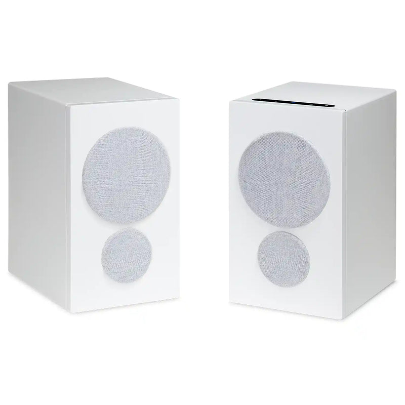 PSB iQ2 BluOS Streaming Powered Speaker in White (Pair) with Grilles - Audiolab
