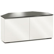 Salamander Miami 221 Corner Double-Width AV Cabinet in Gloss White  / Black Glass | Best Salamander Miami 221 Corner Double-Width AV Cabinet in Gloss White  / Black Glass | Salamander Miami 221 Corner Double-Width AV Cabinet in Gloss White  / Black Glass Reviews | Audiolab Home Audio