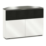 Salamander Designs Miami 329 Corner in Gloss White / Black Glass | Best Salamander Designs Miami 329 Corner in Gloss White / Black Glass | Salamander Designs Miami 329 Corner in Gloss White / Black Glass Reviews | Audiolab Home Audio