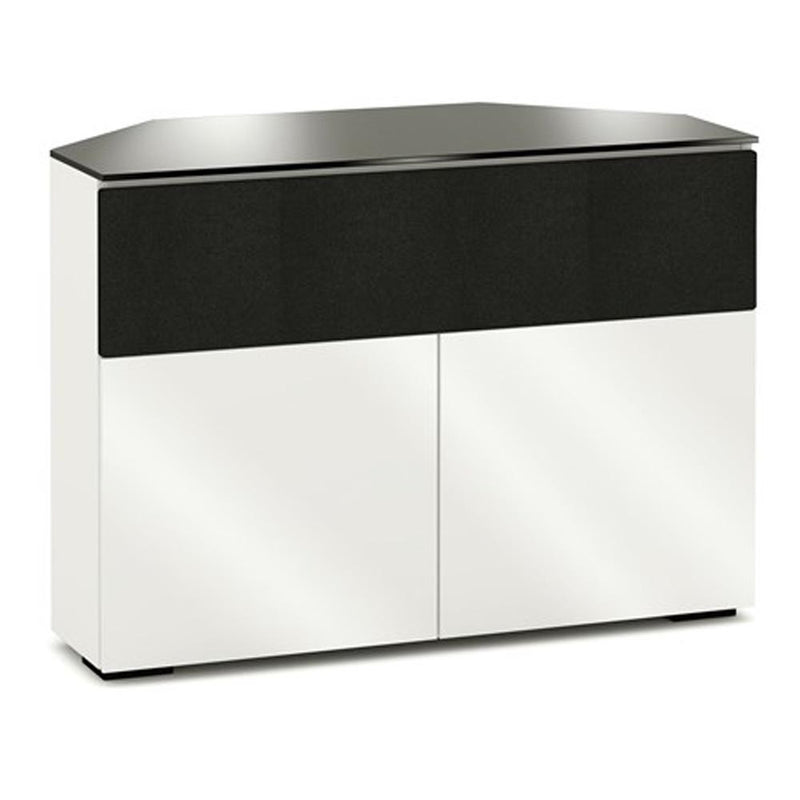 Salamander Designs Miami 329 Corner in Gloss White / Black Glass | Best Salamander Designs Miami 329 Corner in Gloss White / Black Glass | Salamander Designs Miami 329 Corner in Gloss White / Black Glass Reviews | Audiolab Home Audio