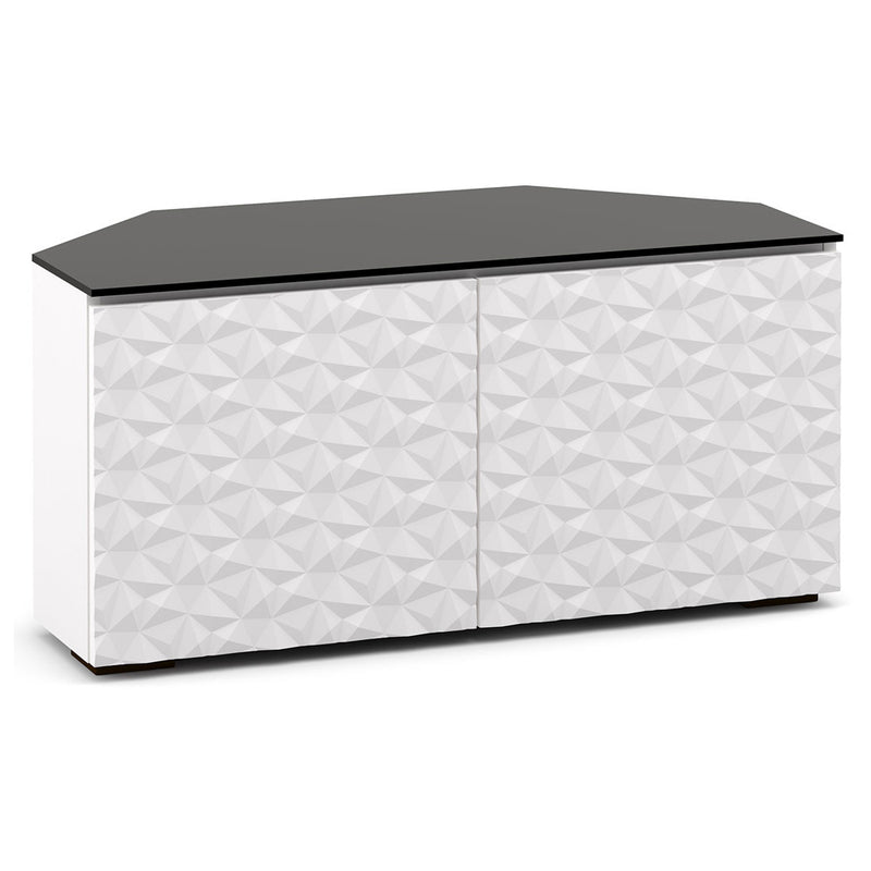 Salamander Milan 221 44" Corner TV Stand AV Cabinet in White w/ 3D Geometric Pattern Doors | Best Salamander Milan 221 44" Corner TV Stand AV Cabinet in White w/ 3D Geometric Pattern Doors | Salamander Milan 221 44" Corner TV Stand AV Cabinet in White w/ 3D Geometric Pattern Doors Reviews | Audiolab Home Audio