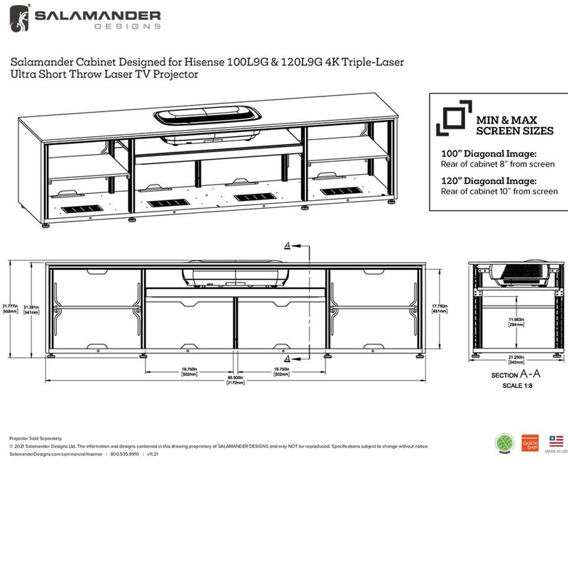 Salamander Designs 245 Hisense Laser TV Integrated Cabinet for use with Hisense Laser TV, Models 100L9G and 120L9G (X/HSEL9/245) | Best Salamander Designs 245 Hisense Laser TV Integrated Cabinet for use with Hisense Laser TV, Models 100L9G and 120L9G (X/HSEL9/245) | Salamander Designs 245 Hisense Laser TV Integrated Cabinet for use with Hisense Laser TV, Models 100L9G and 120L9G (X/HSEL9/245) Reviews | Audiolab Home Audio
