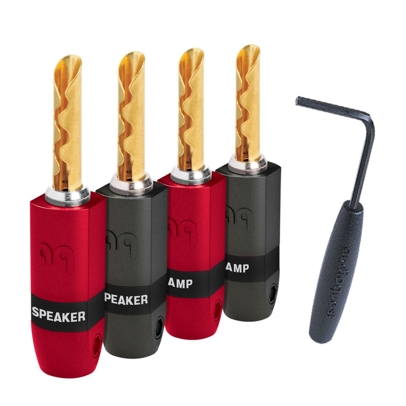 AudioQuest SureGrip300 Gold BFA/Banana Plugs (Set of 4) | Best AudioQuest SureGrip300 Gold BFA/Banana Plugs (Set of 4) | AudioQuest SureGrip300 Gold BFA/Banana Plugs (Set of 4) Reviews | Audiolab Home Audio